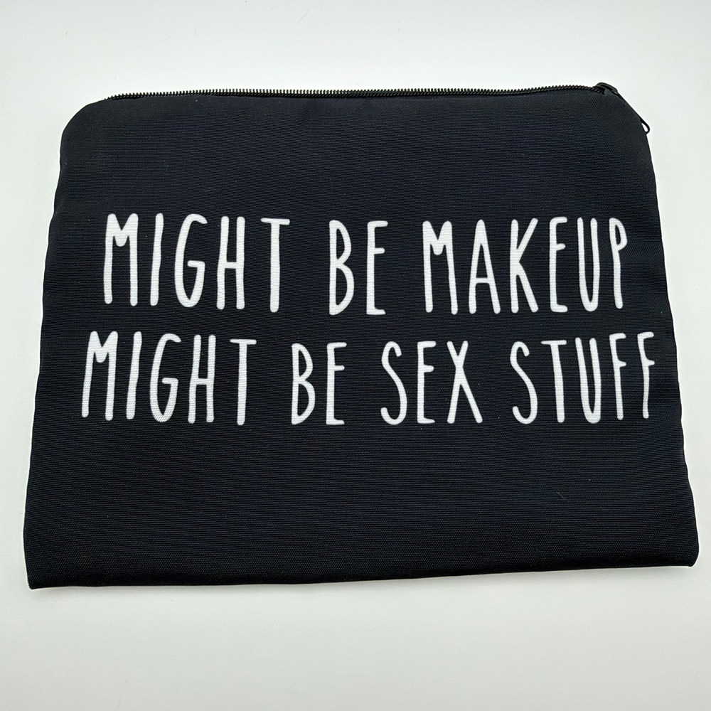 3/$25 - Funny Black Cosmetic Zip Pouch
